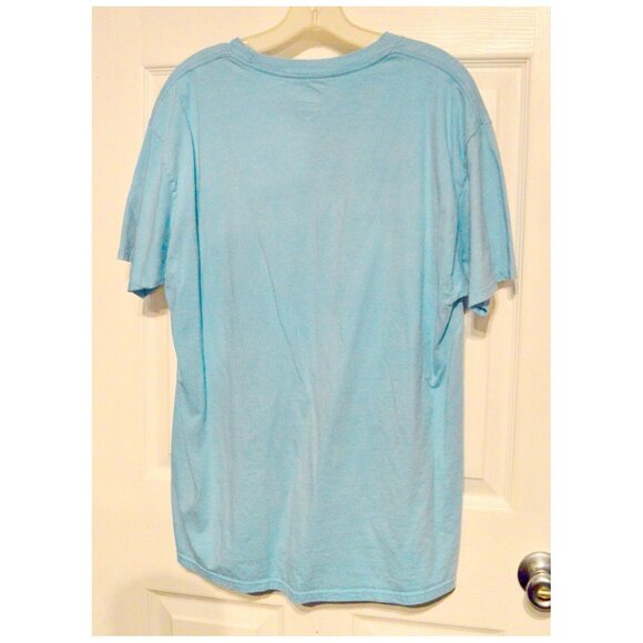 Hanes Beefy T Aqua Turquoise Blue Men's Adult Size L Short Sleeve Pocket T-Shirt - Picture 3 of 3